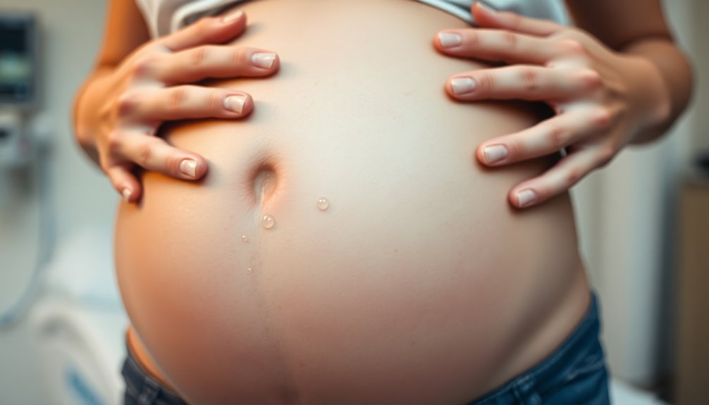 amniotic fluid leakage signs