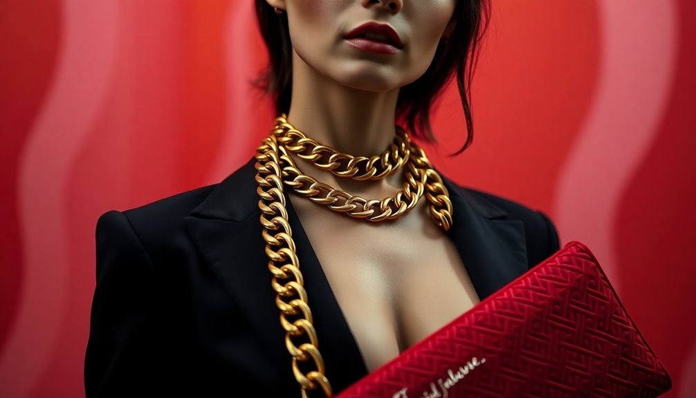 bold chain jewelry and bags