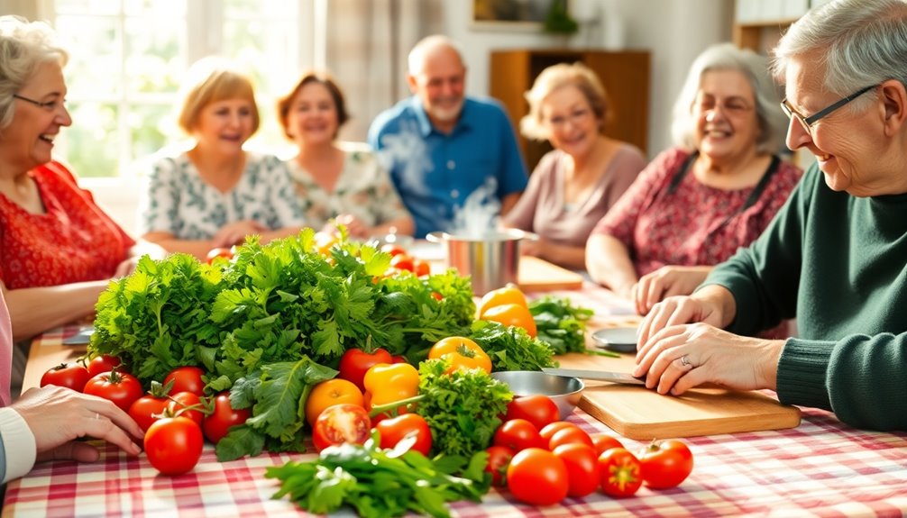 community dining together joyfully