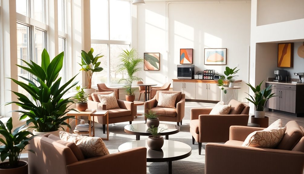 cozy communal lounge spaces