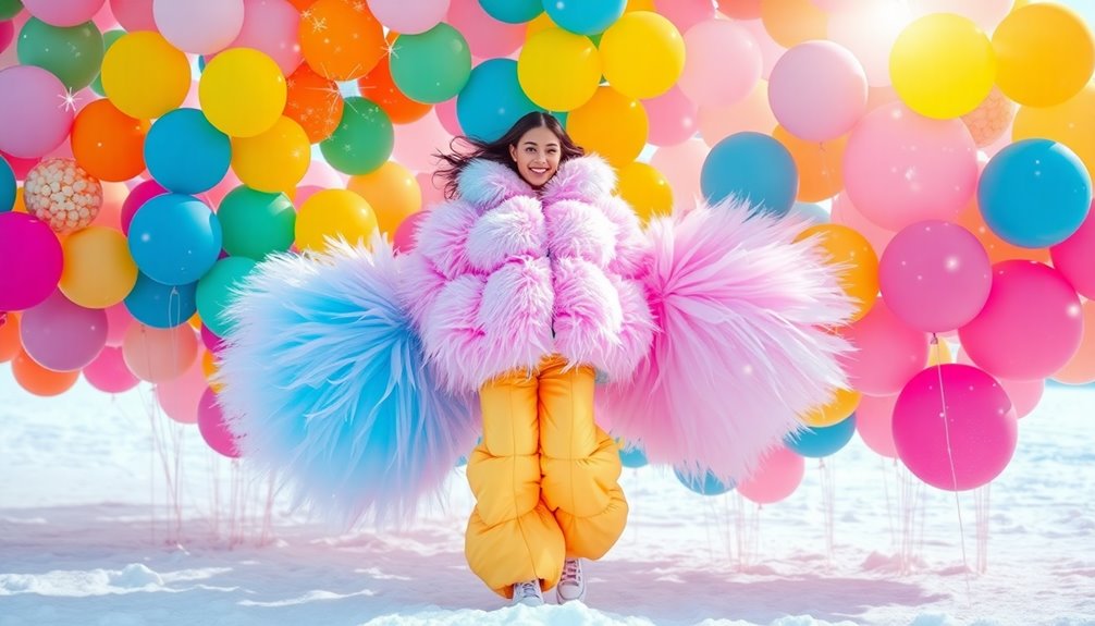 floating colorful decorations together