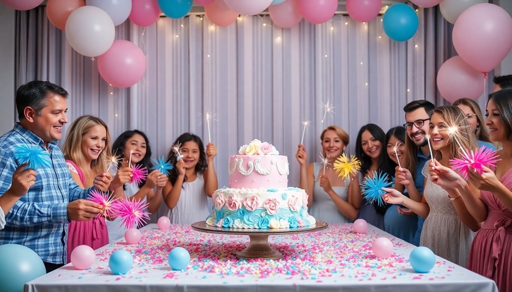 gender reveal celebration excitement