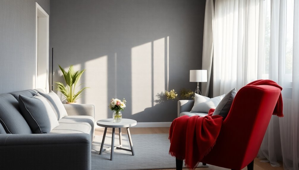 gray and red combination