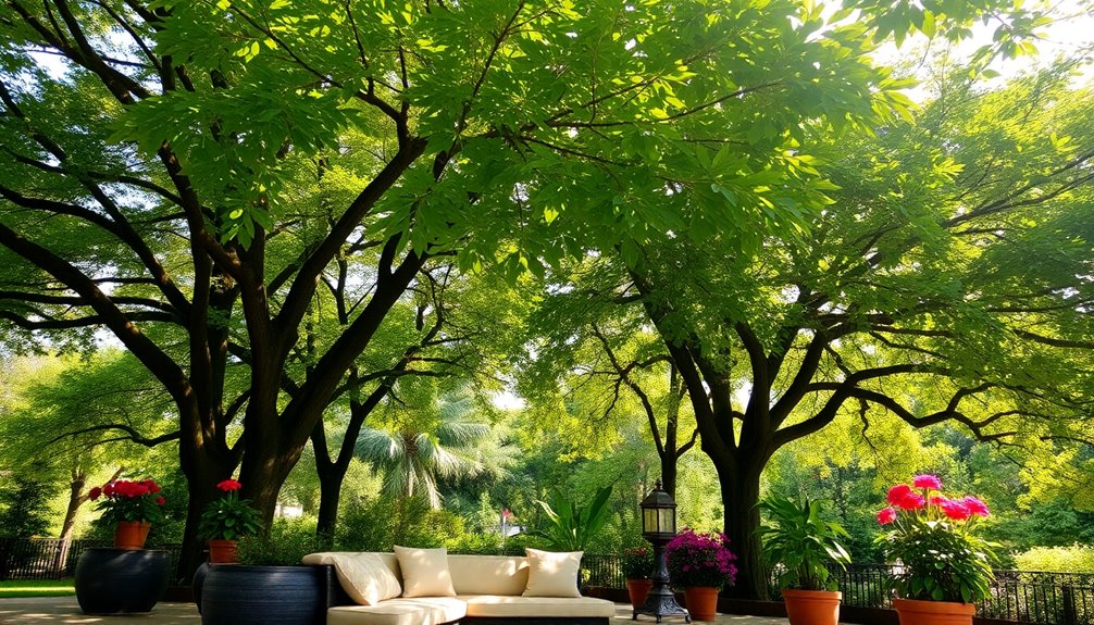natural shade from foliage