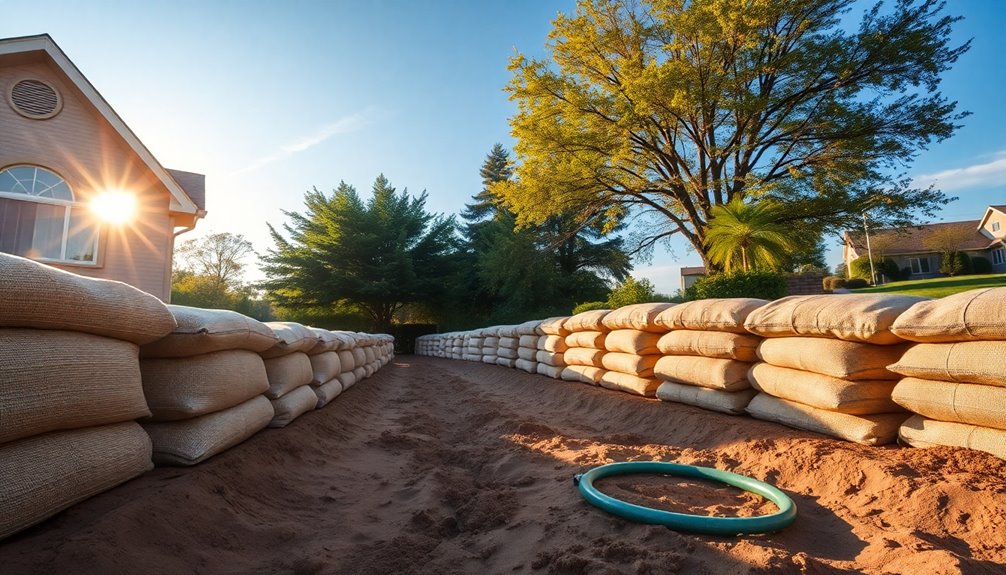sandbags offer flood defense