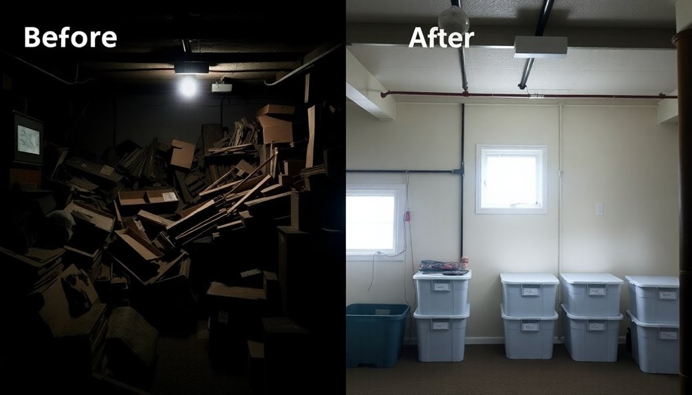 seasonal basement decluttering project