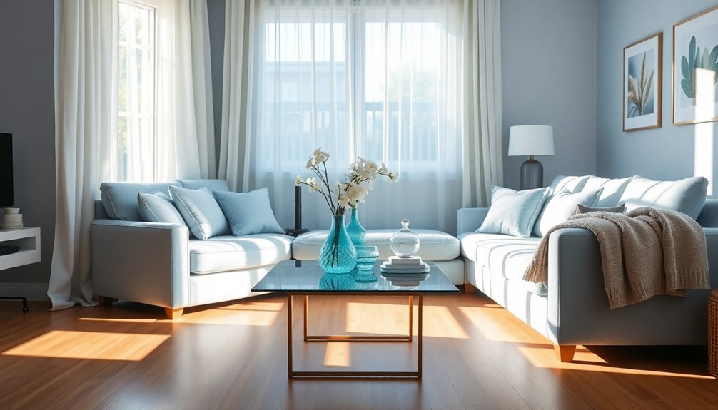 soft muted blue tones