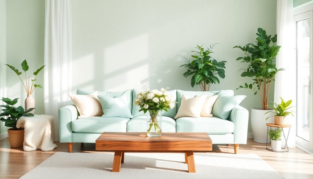 soft soothing green hues