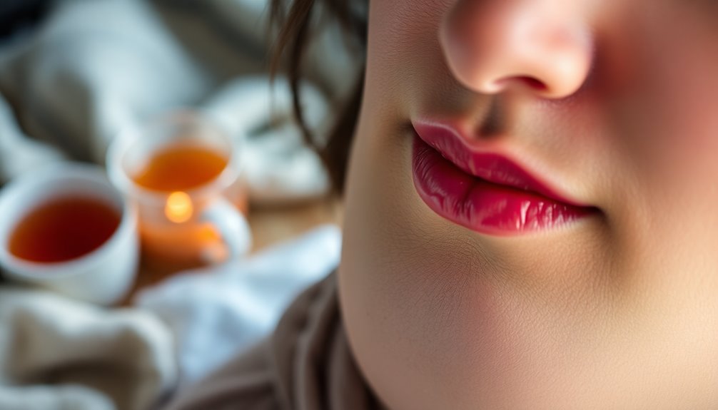 symptoms for fiery lips
