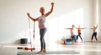 senior fitness through wall pilates