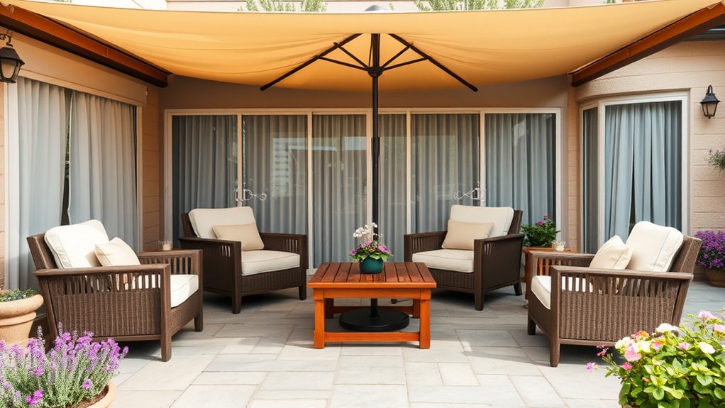 comfortable seating with shade