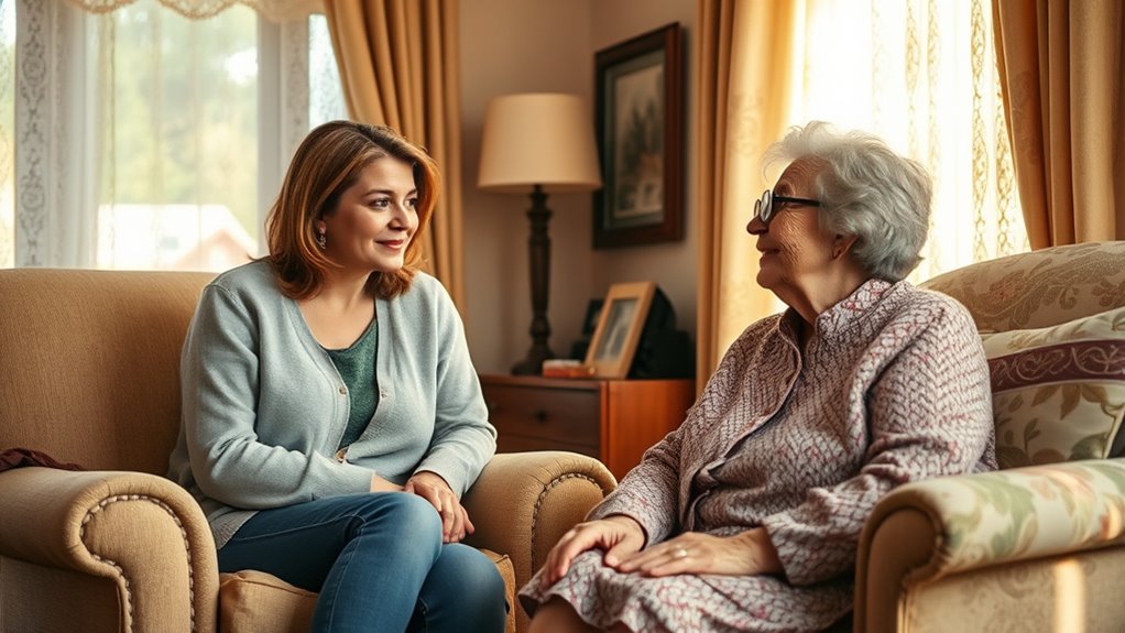 discussing assistance with seniors