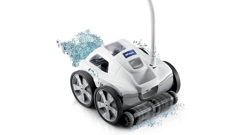 pool cleaner with four wheels