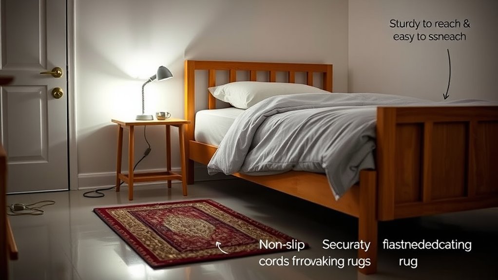 secure bedroom environment at night