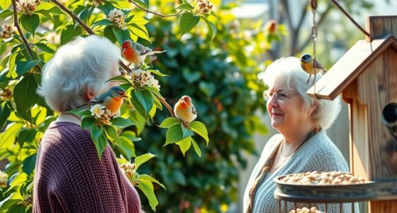 seniors enjoy backyard birdwatching
