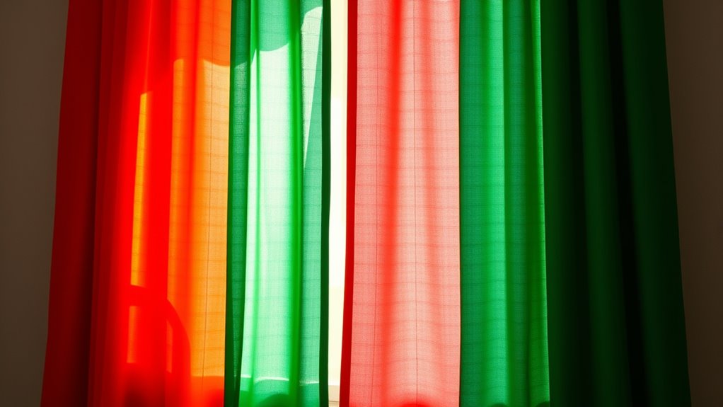 colorful contrast enhancing curtains