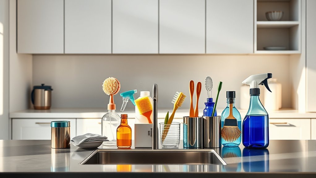 organized kitchen cleaning zones