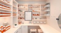 organized medication room setup