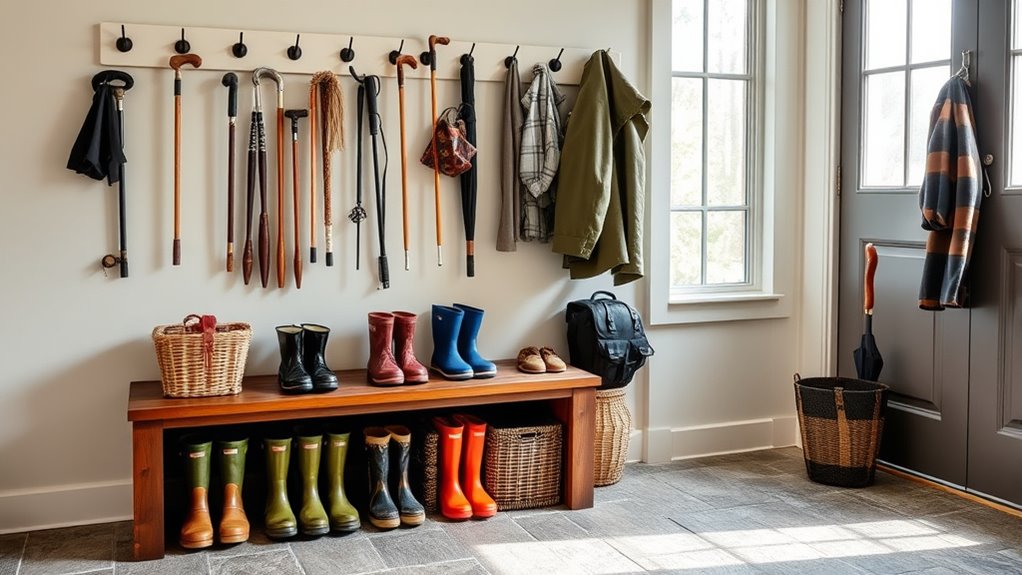 organized mudroom for accessibility