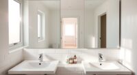 quiet shared bathroom mornings