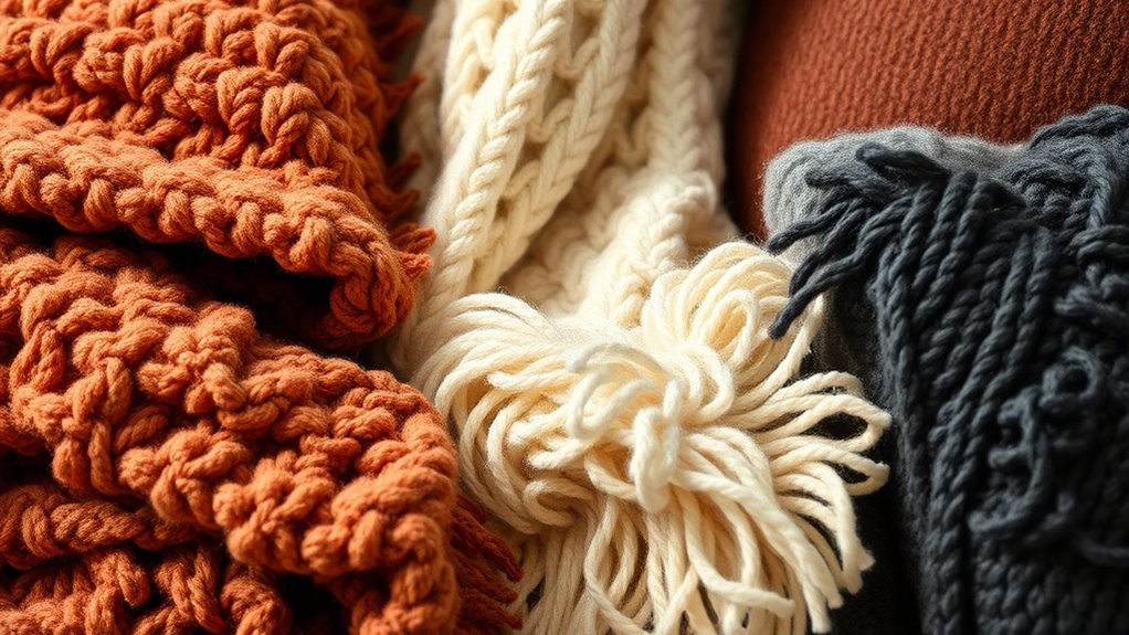 textured throws enhance comfort