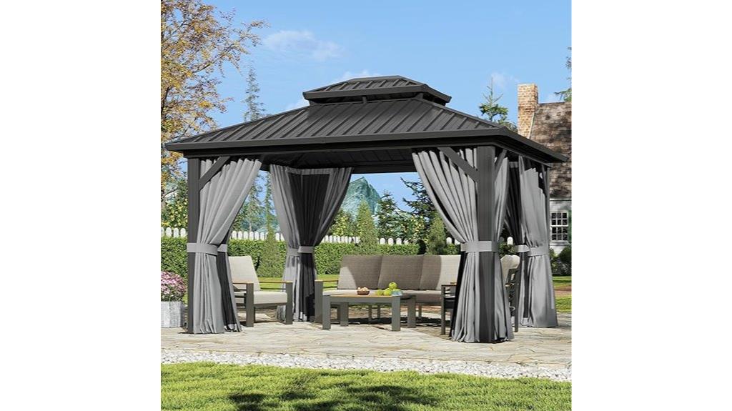 12x10 gazebo with curtains