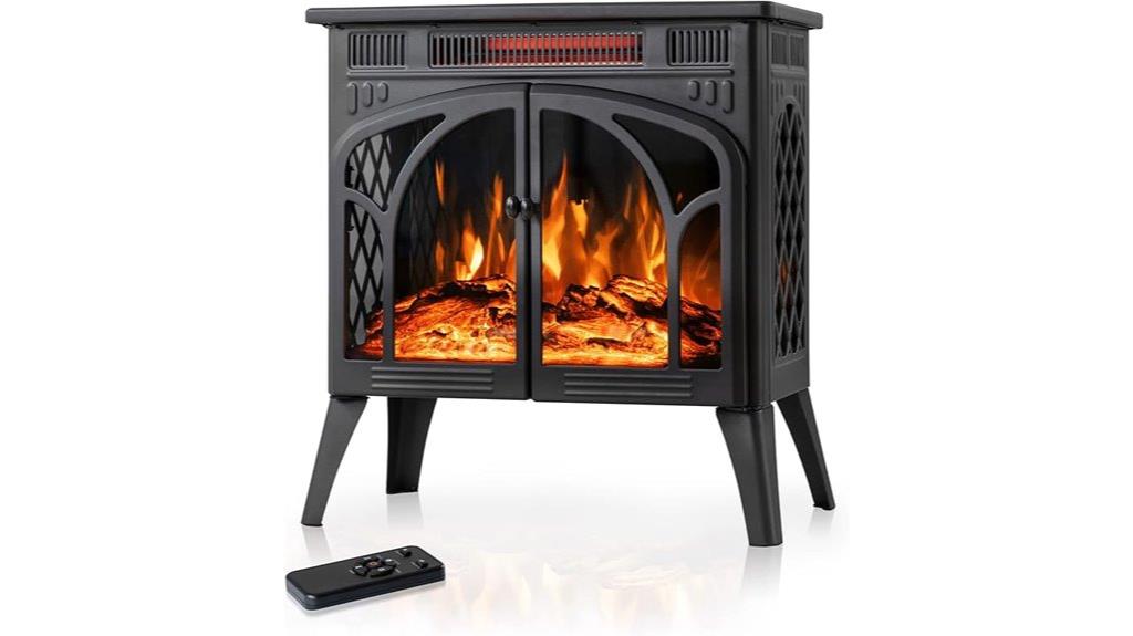 24 inch black electric fireplace
