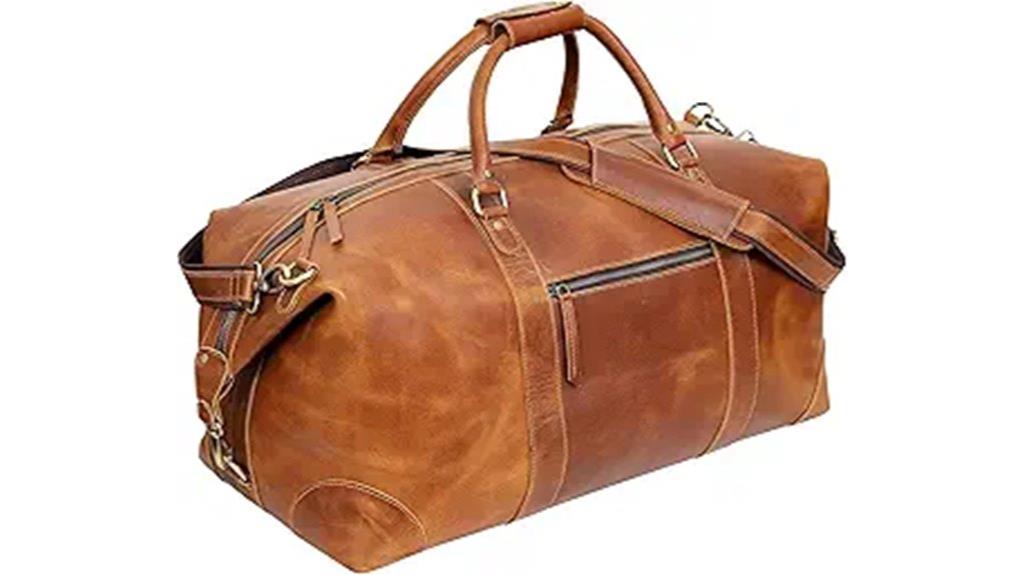 24 inch buffalo leather duffle