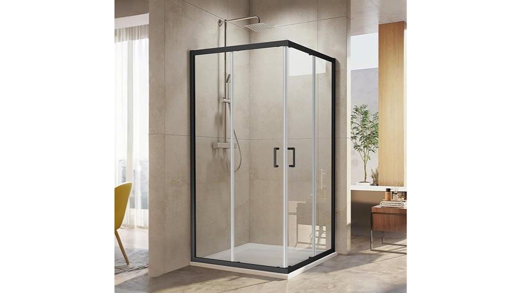 36 inch matte black shower
