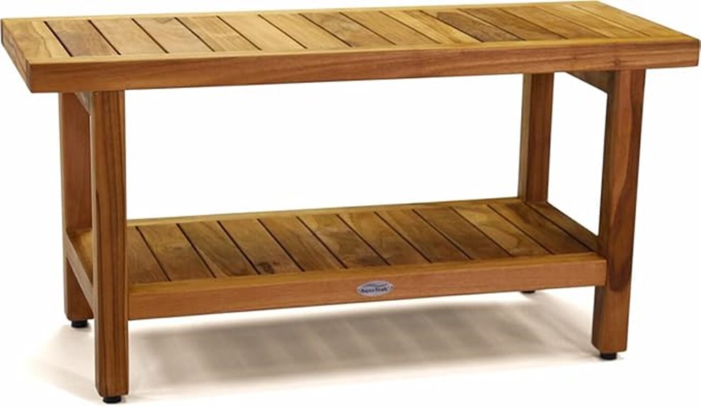 36 inch teak shower bench