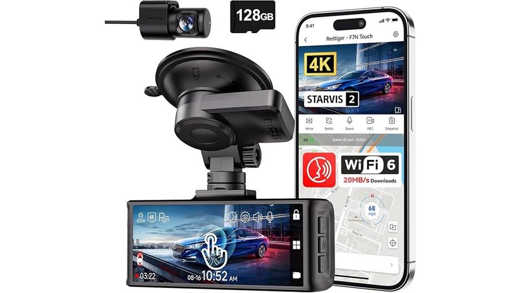 4k front rear dash cam