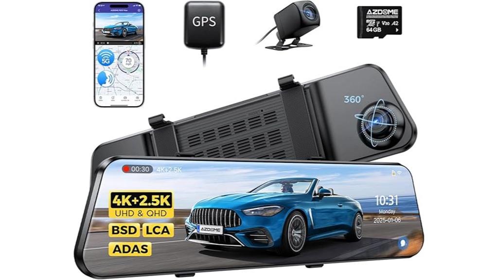 4k mirror dash camera