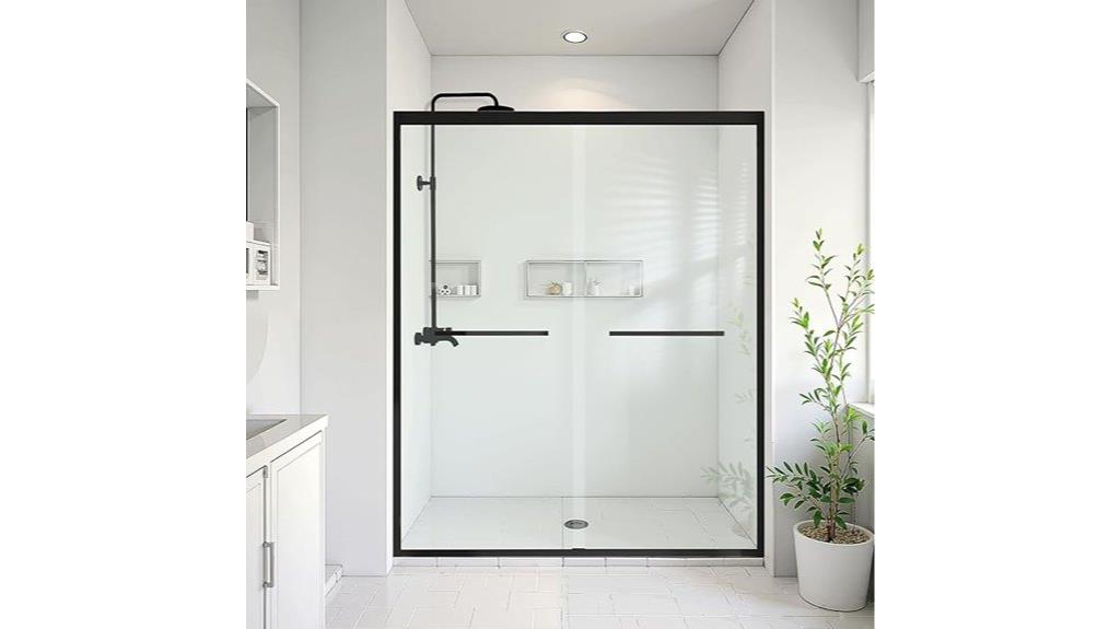 60 matte black shower