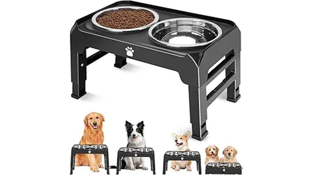 adjustable elevated dog bowls