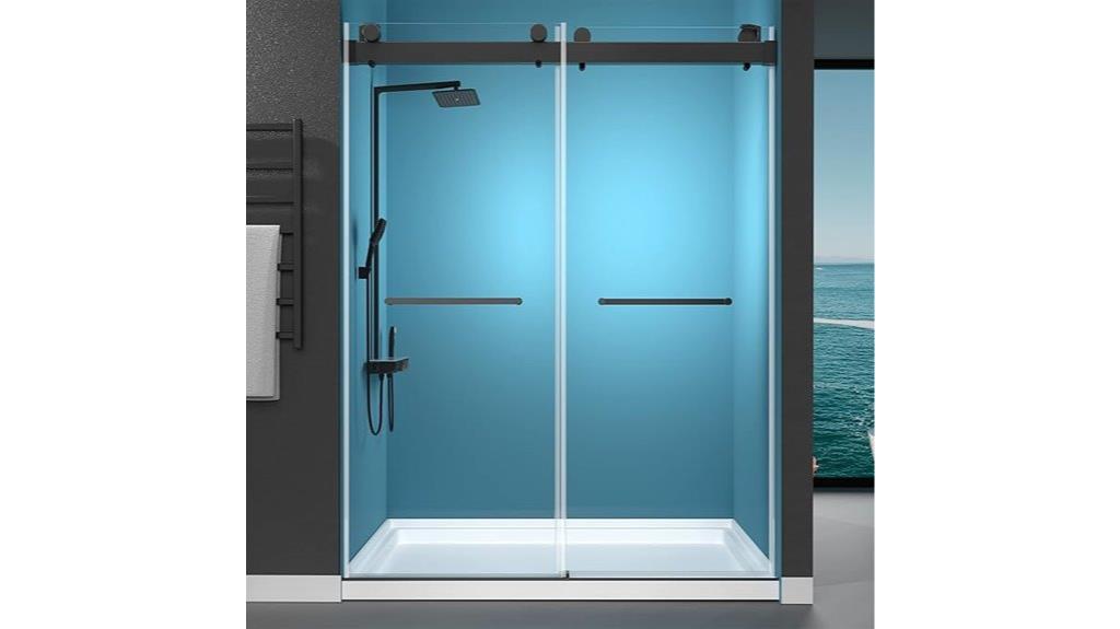 adjustable matte black shower door