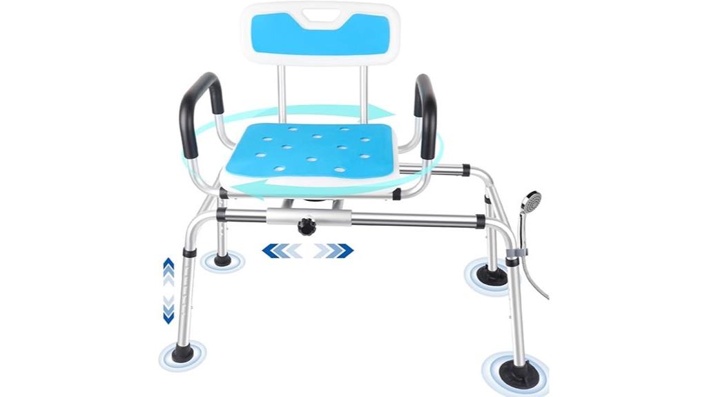 adjustable swivel shower chair