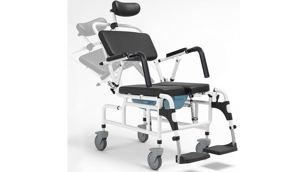 adjustable wheeled shower chair