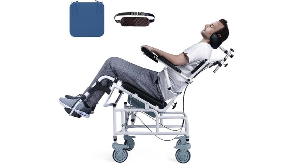 adjustable wheeled shower chair