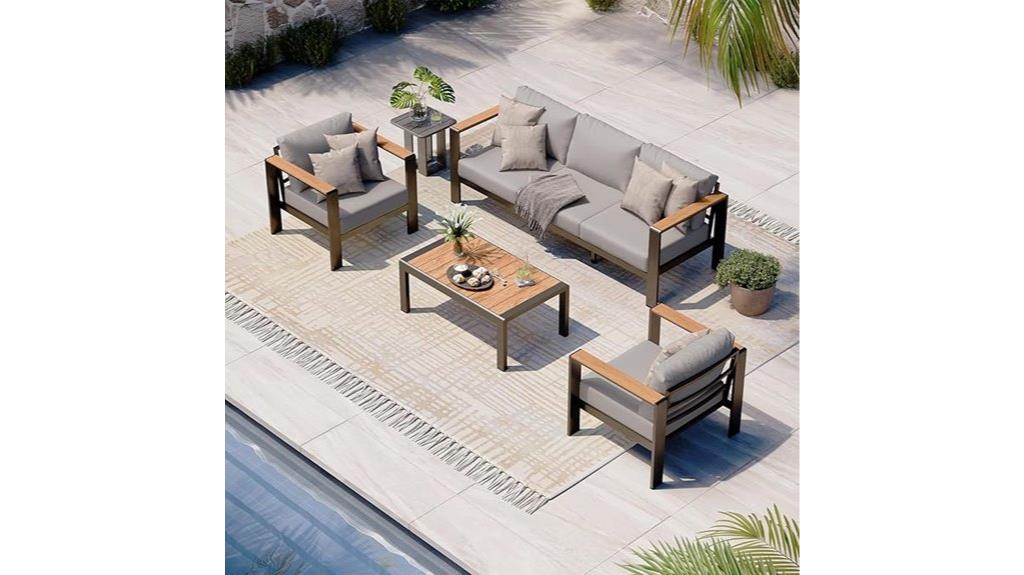 aluminum patio table set