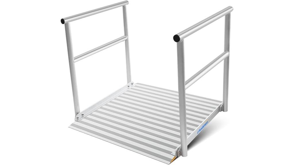 aluminum wheelchair ramp with rails