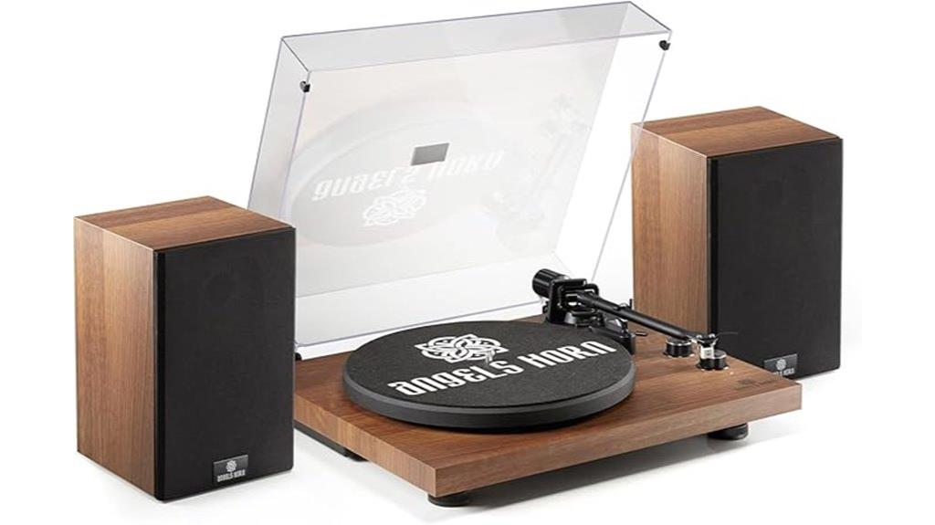 angels horn bluetooth turntable