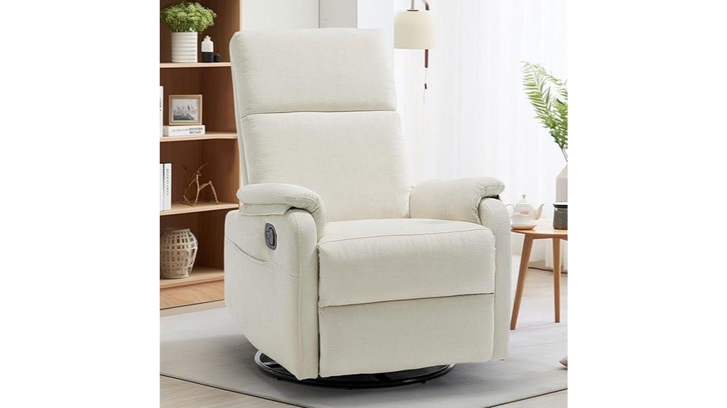 beige recliner with armrests