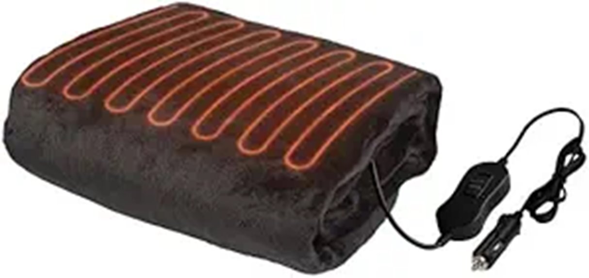 black 12v heated blanket