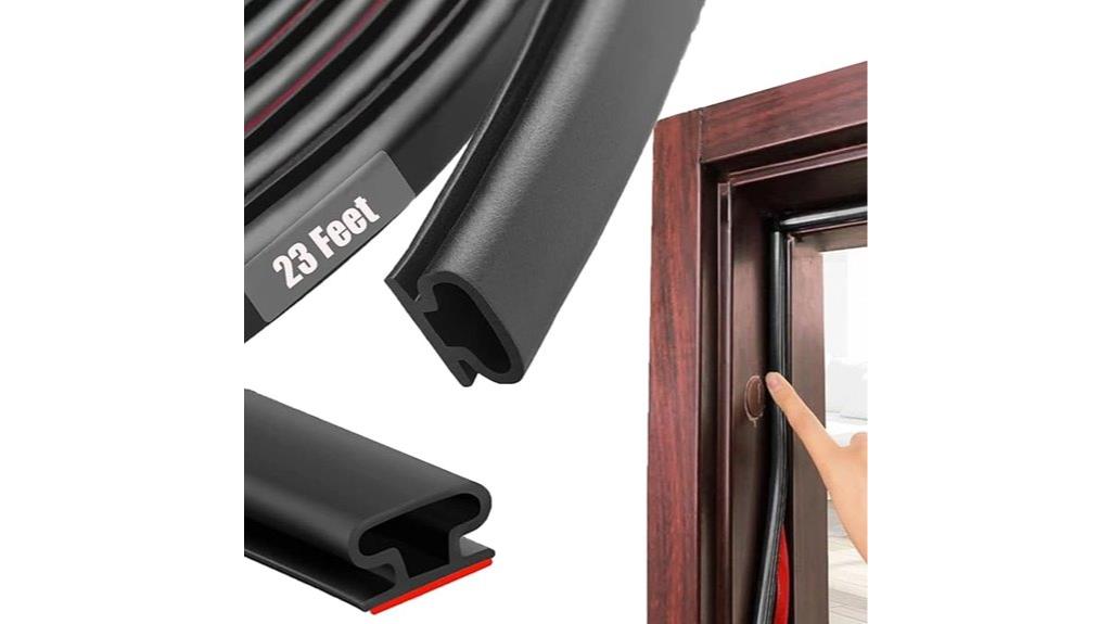 black rubber door seal