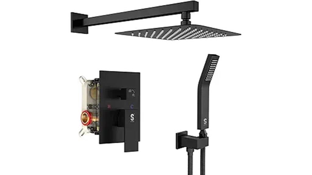 black square rain shower