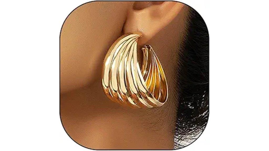 bold gold chunky earrings
