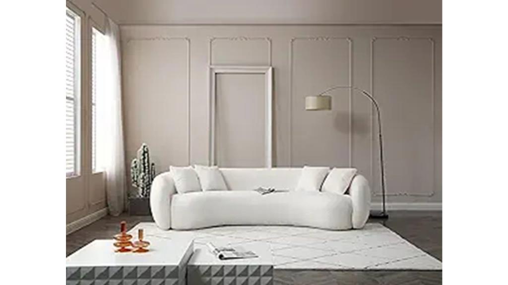 boucle half moon sofa