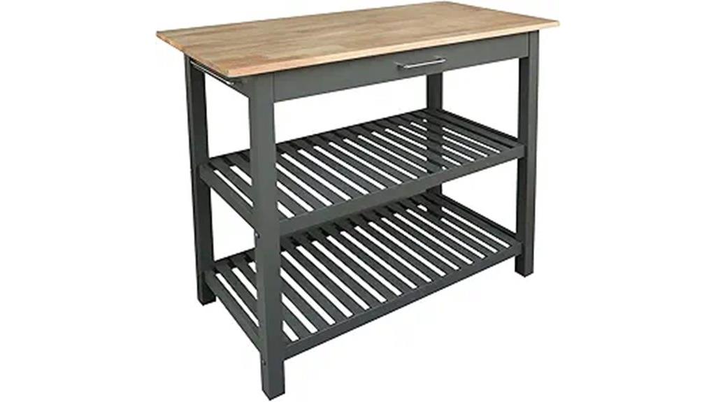 casual hardwood kitchen island