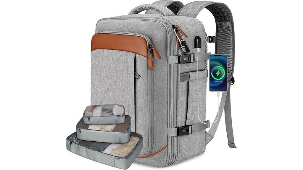 compact travel backpack with organizers