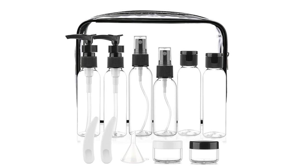 compact travel toiletry bottles